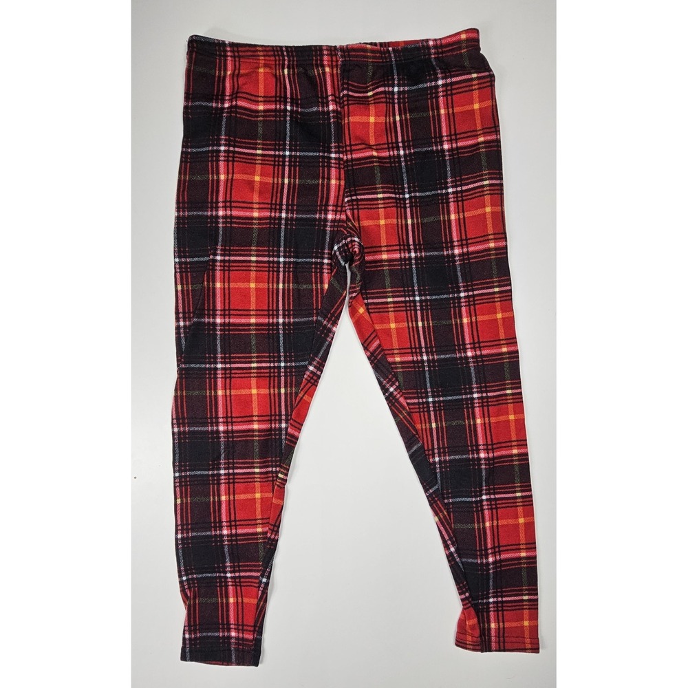 French Laundry Pajama Pants Womens XL Red Black Plaid Stretch Waist‎